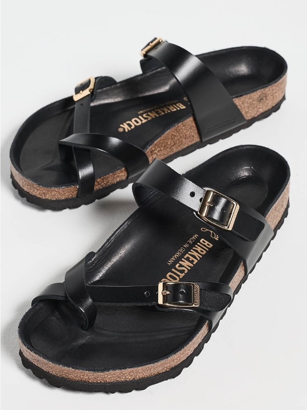 Birkenstock Mayari Natural Leather Sandals Black Gold Shoes EU 37 6 6.5 NEW NWT